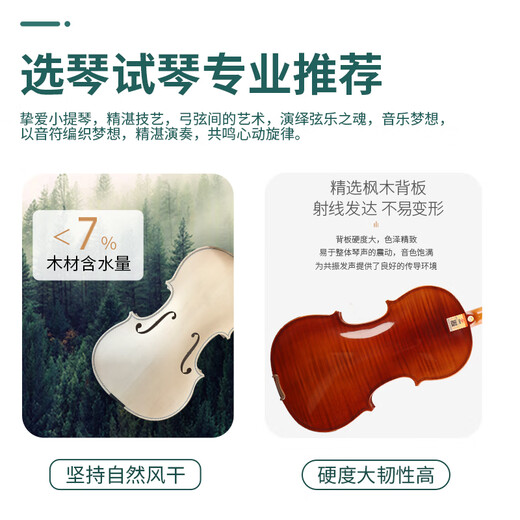 木棉花高档纯手工实木小提琴初学者专业考级款演奏儿童练习入门成人MH30 MH20 初学入门款 3/4 身高150cm以上全套配件+课程