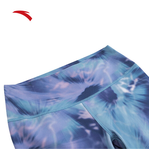 ANTA Ice Skin Tights Professional Sports Women's Autumn Yoga Pilates Fitness Nine-Point Pants Trousers 162457307 Dark Blue/All-over Print-1 S Female 160