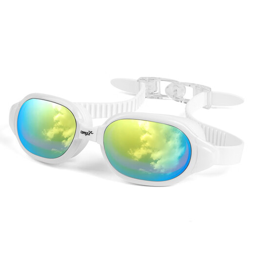 酷破者（Copozz）泳镜高清防雾防水大框电镀平光游泳眼镜男女士成人装备 透明粉色 平光