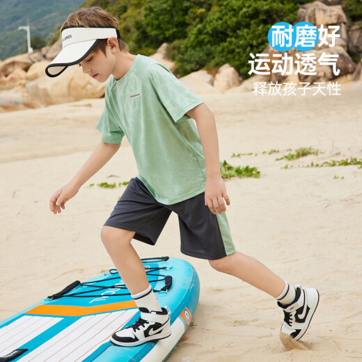 Fragen Sie Junior Children's Day Kindersportset 25 Sommer Thin Boy Short Sleeve Girls T-Shirt Shorts Schnell trocken rennen grün [JE2MHS13918M] 130