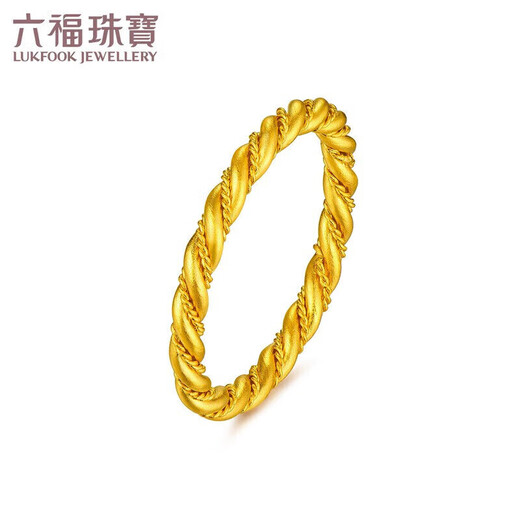 Lukfook Jewelry pure gold twist gold ring women's closed ring price No. 11 - about 3.08 grams