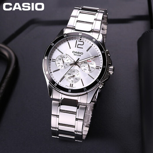 Casio (casio) casio (casio) мужские часы Business Casual Simple Pointer Three-Eye Watch Quartz Watch Mtp-1374D-7A+LTP-1391D-7A