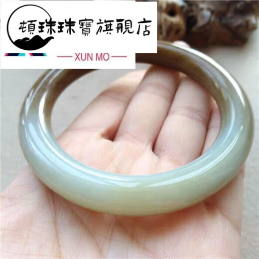 顿珠新疆和田玉手镯镯子且末蓝调沙枣青糖白玉糖青玉编号9751圈口58mm 编号9756圈口55mm