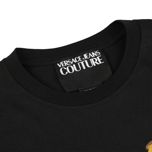 Versace Jeans Couture Luxury Men's Clothing Versace Men's Men's Simple Red Red Rowly Camiseta Camiseta corta 11979 Regalo Black L