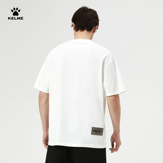 
KELME short-sleeved T-shirt men's summer new pure cotton loose casual short t football trendy cultural shirt 9224TX1057 white M