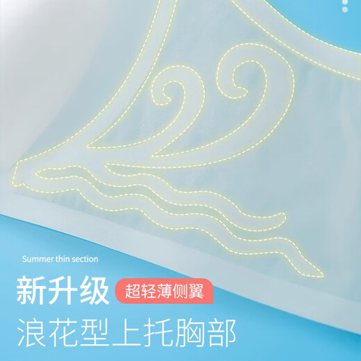 Langsha underwear for women in spring and summer cool ultra-thin big breasts showing small breasts breathable rabbit ears traceless ice silk bra