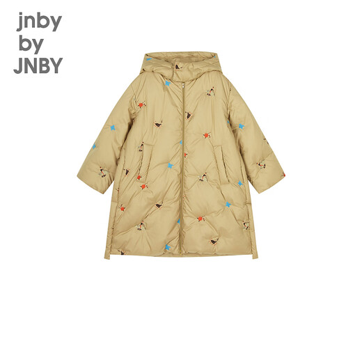 Jnby par jnby jiangnan tissu vêtements pour enfants vêtements d'hiver garçons et filles longues veste à capuche motif de broderie à capuche Enfants 1n0c13601 287 kaki jaune 120 cm