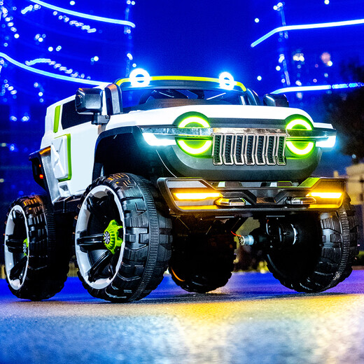 爸爸妈妈坦克300儿童电动车四轮汽车越野车宝宝带遥控玩具车双人童车1-8岁