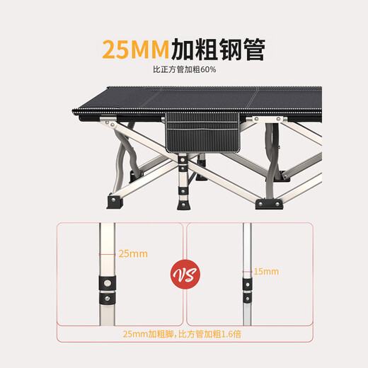 机灵的一休午休折叠床单人办公室医院陪护床躺椅午睡神器午睡简易便携行军床 10脚-178cm基础款