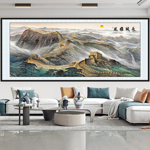 Xichao Landscape Painting Self-adhesive Wall Stickers Living Room Sofa Background Wall Mural Ink Painting Study Bedroom Self-adhesive Stickers Flowing Water Makes Money Type A Type A Length 140cm x Width 60cm