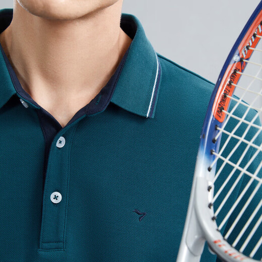 Qipai Warm Velvet Antibacterial Long Sleeve Polo Shirt Men's Thick Business Versatile Contrast Color Lapel Top