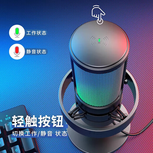 FIFINE desktop live broadcast microphone computer desktop anchor e-sports game voice recording karaoke special condenser microphone noise reduction monitoring USB radio microphone A8 A8 black