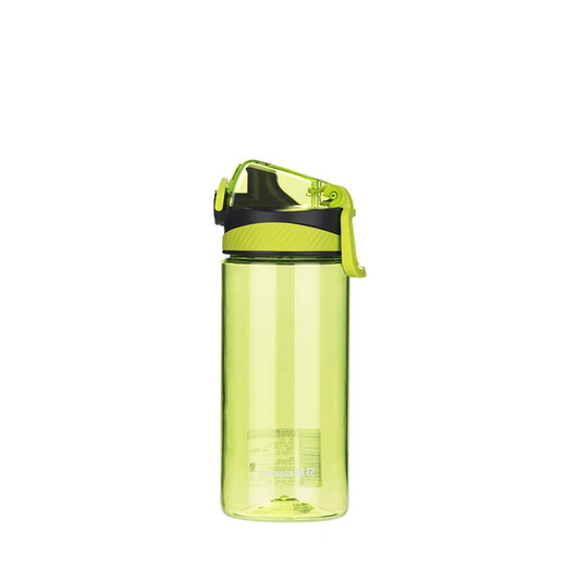 Camellia plastic sports water cup, anti-fall, anti-leakage, thickened outdoor sports water bottle with tea separator, portable men's and women's plastic cup, green 480ml