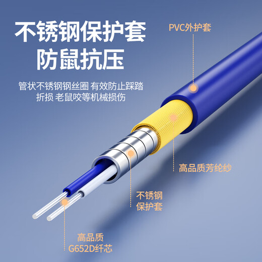 诺可信（Nokoxin） 电信级铠装单模单芯光纤跳线SC-SC 工程专用尾纤延长线防鼠咬阻燃 铠装单模单芯LC-SC 1米