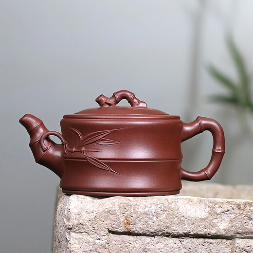 Hidden Pot World Government Subsidy Yixing Zisha Tea Set Teapot Bamboo Knot Pot Purely Handmade Zisha Pot First-Class Bamboo Segment