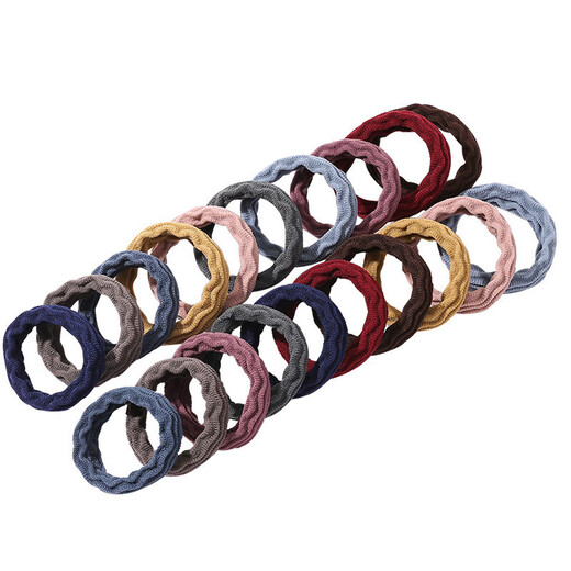 10 paquets de bague de serviette à bande caoutchouc Jacquard High Jacquard Corde à cheveux sans couture plus épaisse 10 morceaux de bague de serviette Jacquard Anneau de cheveux