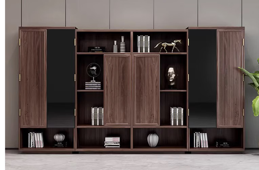 Ningqiu Luoge (NICHLORT) new Chinese style boss desk chairman manager high-end solid wood office desk and chair combination file bookcase ebony wood 3.6 meter bookcase ebony wood