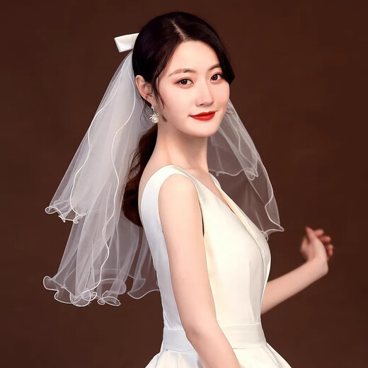 Maimid Veil, Certificate Photography, Bridal Proposal, Main Veil, Bow, Photo Props, Adult Ceremony, Graduation Season, Streamer, Bow Veil, Hairpin Style