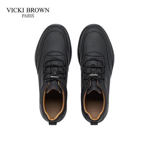 VICKI BROWN VB men's shoes French brand new business casual shoes simple versatile leather shoes comfortable autumn and winter shoes for men black 40