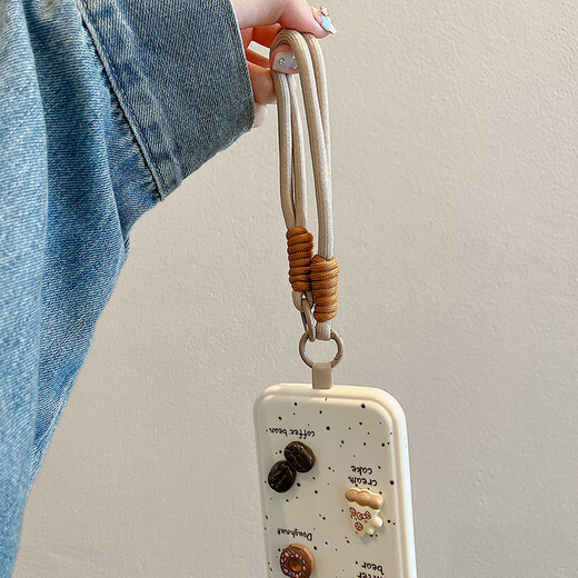 Beiji Creative Coffee Bear für Apple 15 Mobiltelefon Fall Sommerer Flip-Ständer mit Mirror iPhone14Promax Frauen 13 Silikon 11 mit Lanyard 12 Vollpack