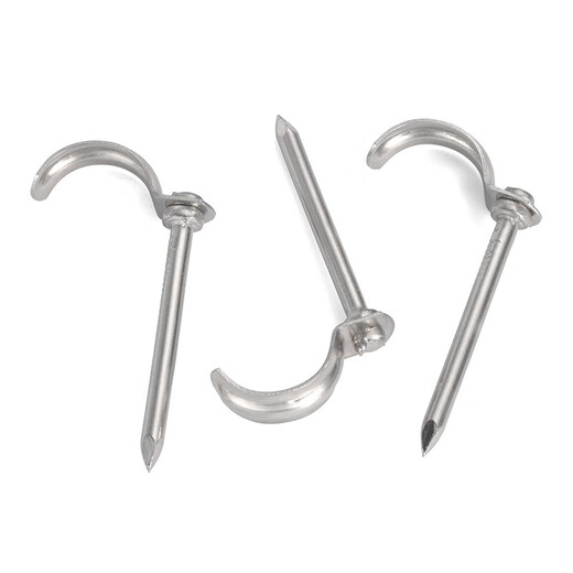 Jinggong (JINGGONG) 4/6 points/1 inch stainless steel water pipe hook hook pipe nail fixing nail PPR/PVC hot melt pipe fixing nail pipe nail stainless steel 4 points/6 points (55 long) (50 pieces) It is recommended to drill holes first