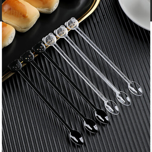 Jingju individually packaged disposable coffee spoon takeaway milk powder mixing spoon tasting small spoon honey seasoning long handle stirring stick 100 pieces individually packaged disposable coffee spoon