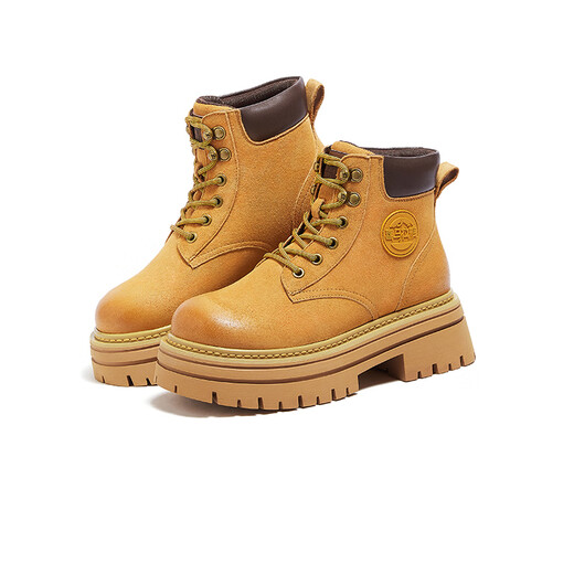 Kamel (Kamel) [Shanyun] Arbeitsstiefel dick gestärkte, erhöhte gelbe Stiefel Retro Vielseitige trendige Martin-Stiefel L24W469637 Rosy 37