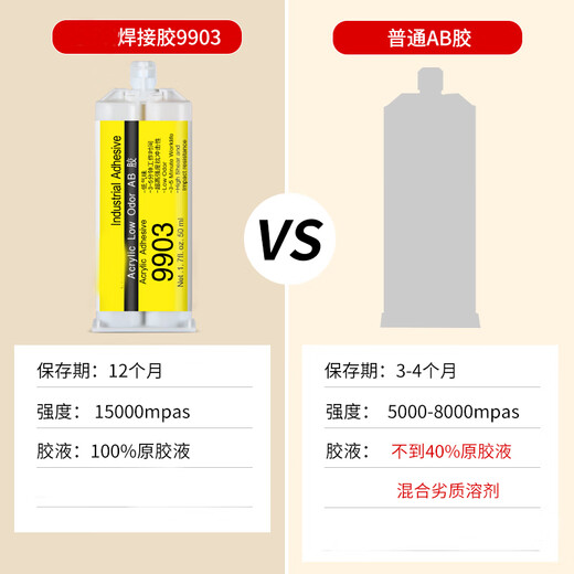 Via la protection de l'environnement Xiang puissant AB Glue en métal collant en métal en plastique en plastique en bois en marbre en acier inoxydable en acier universel X1 1 9903 Modèle général de colle (+ outils)