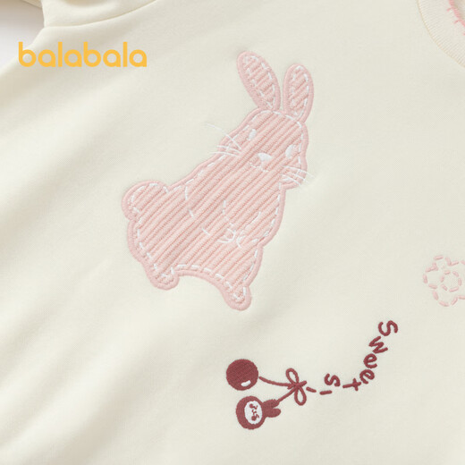 Balabala children's clothing girls' sweatshirts plus velvet autumn and winter tops are sweet and cute