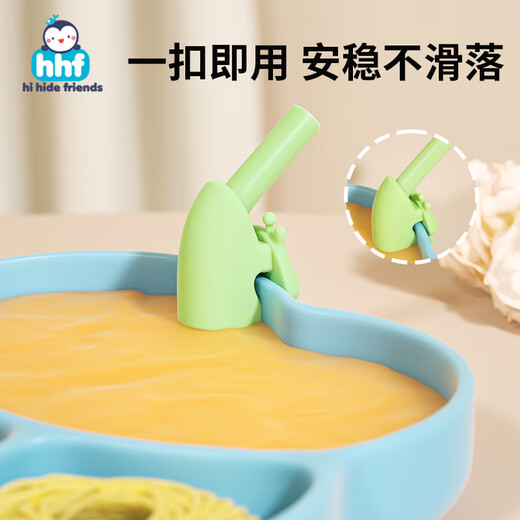 Hihidefriends Baby Silicon Stroh mit Schnallen Kinder Suppe und Wasserartefakt Baby trinken Haferbrei Reispaste Komplementares Essen Abnehmbares Strohcreme gelb * 1 + grün * 1 (einschließlich Aufbewahrungsbox)