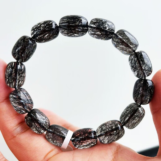 
Eve Mother's Day gift Fat Donglai quality Brazilian black hair crystal bracelet one thing one picture Tianlan men and women black crystal hair 13571 black hair crystal