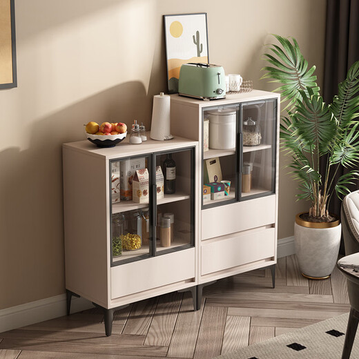 Fan Meilun (Familia) Gabinete lateral de comedor de lujo Ligero Medida de sala de estar Simple Simple Gabinete de vinos Gabinete de vinos Cocina de almacenamiento multifunción Gabinete de almacenamiento 3271 White 60*40*94cm