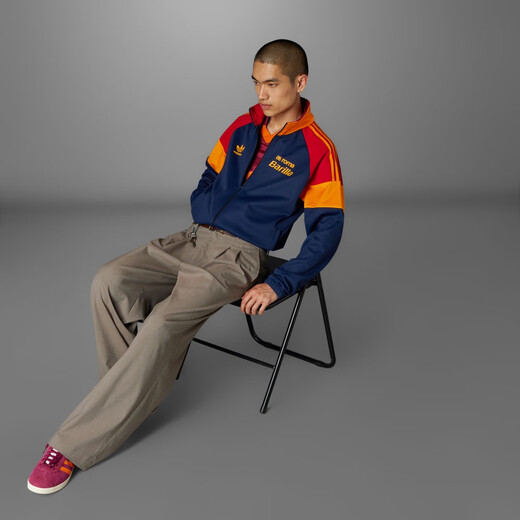 adidas罗马足球休闲文化复古立领夹克外套男装阿迪达斯官方IT3878 深靛蓝 M