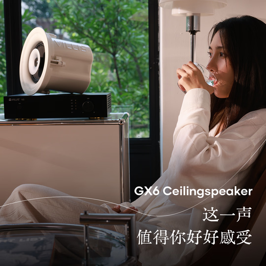 威力声（Villis） GX6吸顶音响家庭影院5.1家用客厅背景音乐系统天花吊顶投影仪音箱嵌入式吸顶喇叭蓝牙功放套装 V3功放+GX6音箱*2