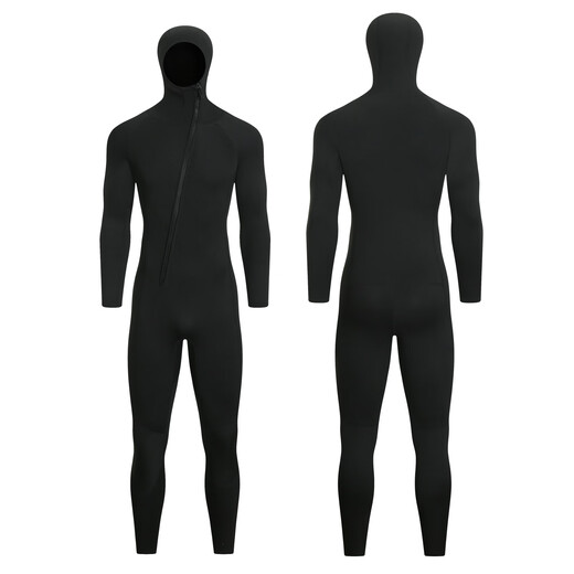 Cross-border 3MM one-piece wetsuit for men in the sea, cold-proof wetsuit, warm swimsuit, snorkeling paddle board surfing suit, rescue 3mm camouflage gray hooded S S