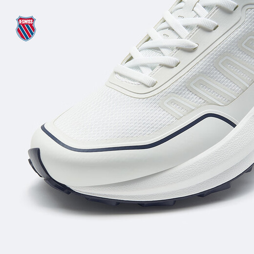 KSWISS [gleicher Stil in der Show] Herrenschuhe für Herren Sommergitter atmungsaktiven neuen modischen und trendigen lässigen Laufschuhen 9272 113 Wimbledon White/Navy Blue/Grey Red 41
