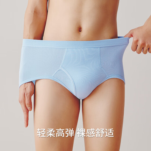 Three-gun underwear men [full cotton high waist] high elastic rib breathable large size solid color dad men's briefs 3 sets
