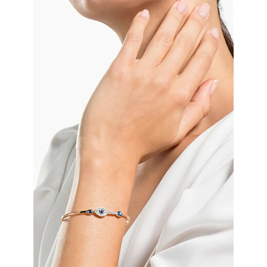 Duchen set new classic black and white gradient swan bracelet for women, pink swan bracelet + box + hand bag