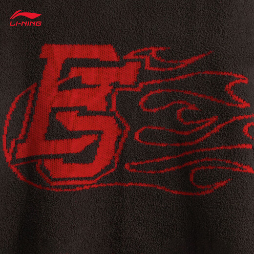 Li Ning's anti-wu field丨 Pullover round neck sweater men's summer new contrasting color trendy and cool loose and versatile sports sweater Dark and brown-1 L
