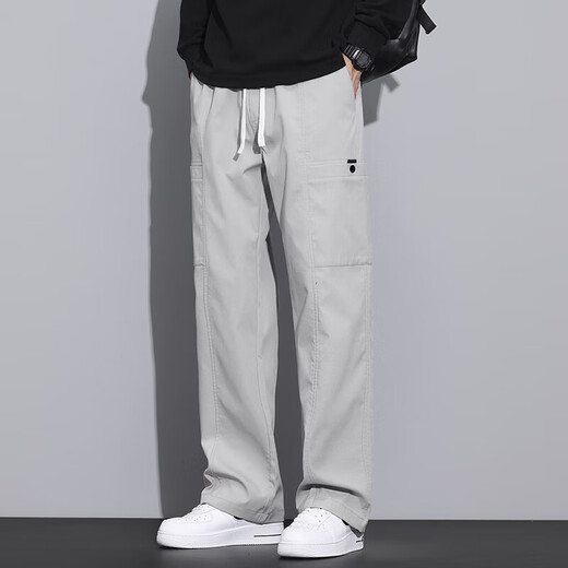 Charlotte casual pants men's work pants 2025 new men's autumn and winter American loose straight teenager multi-pocket pants 9856 Military Green L 105-125Jin[Jin equals 0.5 kg]