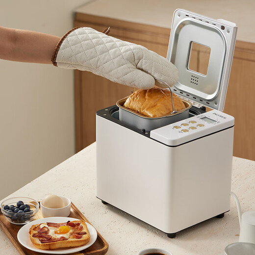 Bai Cui toaster household fully automatic all-in-one machine small multi-functional intelligent dough fermentation baking toast breakfast machine sandwich ice cream kneading machine PE6600 good thing off-white