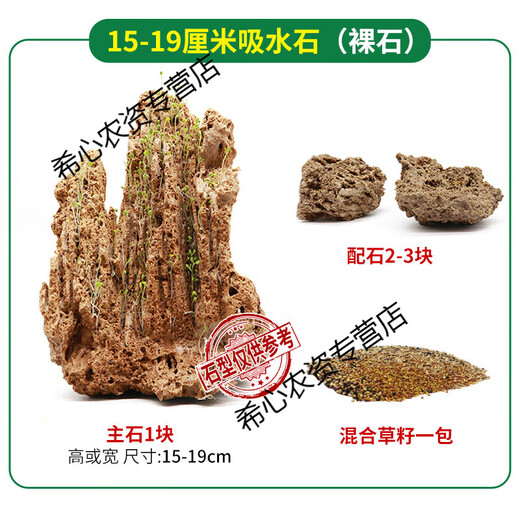 Ben Xinnong absorbent stone landscape absorbent stone rockery bonsai natural landscaping raw stone rockery stone courtyard rockery natural raw stone 15-19CM absorbent stone does not include basin