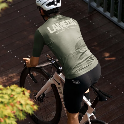 Lamparda Cycling-Anzug Sommer kurzärmelige Männer mit Top Fahrrad Mountain Road Bike Kleidung Fahrrad Kleidungsausrüstung Jade grüne kurzärmelige XL