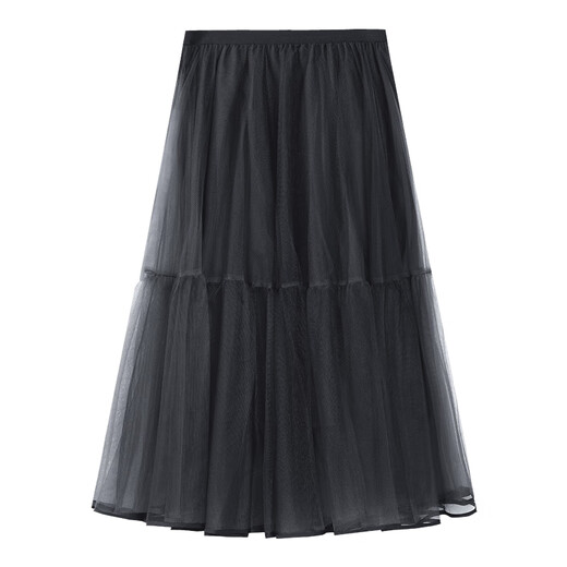 
THE SEA LIFE Ou Hai Yisheng Skirt for women 24 autumn light and delicate hazy feeling flowing mesh skirt B13117 Cloisonné Gray L