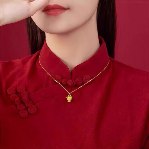 The most decorated au999 gold zodiac necklace 999 gold pendant pure gold zodiac sign for girlfriend birthday gift gold zodiac horse 0.7g+18K gold necklace+