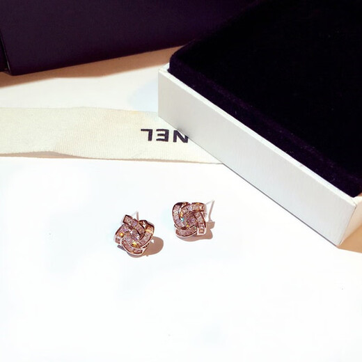 DL 1998 Fat Donglai same style 18K rose gold earrings 2024 new simple silver needle earrings women's fashionable earrings single zircon geometric earrings * rose gold