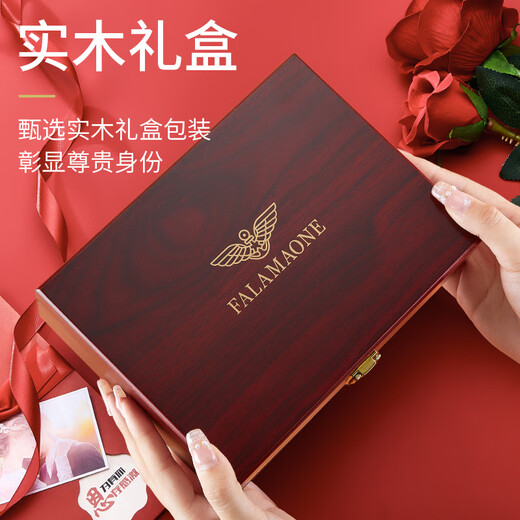 
FALAMAONE brand men's belt genuine leather automatic buckle business pants belt boy's birthday gift for boyfriend husband [solid wood gift box] PD844J gold buckle-print pattern 115cm -130cm random-contact customer service design