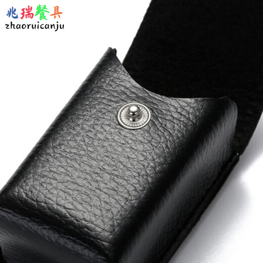 
Folding glasses box pure cowhide wearable belt Folding reading glasses glasses box head layer cowhide genuine leather feel anti-pressure black