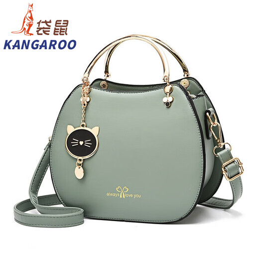 Kangaroo (KANGAROO) women's bag 2025 Chinese Valentine's Day Korean version fashionable girly style shell bag portable foreign style cat shoulder bag khaki color