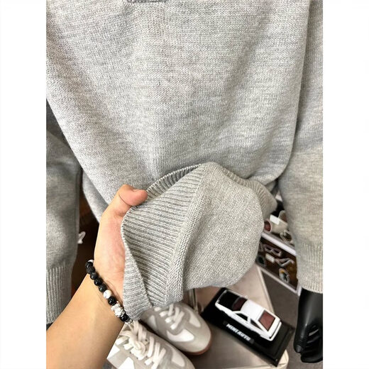 Lifeng Lei Jun's same style cleanfit Henry collar sweater men's winter lazy style bottoming sweater American jacket black upgraded style L (recommended 115-130Jin Jin equals 0.5 kg)